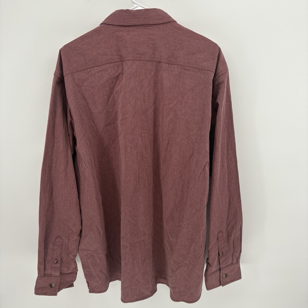 Wrangler Epic Soft Shirt Men 2XL Burgundy Button Up Utility Pocket Work Wear NWT - Picture 7 of 9
